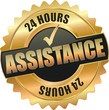 golden shiny vintage assistance 3D vector icon seal sign button shield star with checkmark