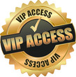 golden shiny vintage VIP Access 3D vector icon seal sign button shield star with checkmark
