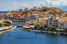 View Over Agios Nikolaos Harbour, Crete