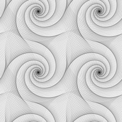 Poster - Seamless abstract black white spiral pattern