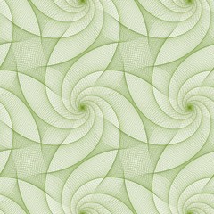 Poster - Green repeating fractal line pattern design