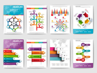 Aufkleber - Set of Infographic brohucres