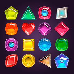 Sticker - Cartoon colored stones with different shapes for use in the game