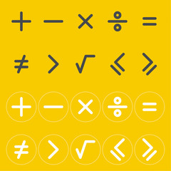 Icons mathematical signs.