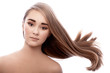 © alexeyvronsky - Very young girl with bushy hair flying on the wind.