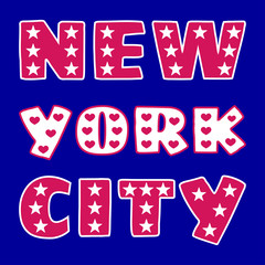New York City Typography Graphics. Girls T-shirt Printing Design. NYC original wear, Vintage Print for sportswear apparel. Vector illustration