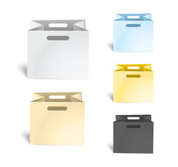Poster - Different paper shopping bags isolated on white