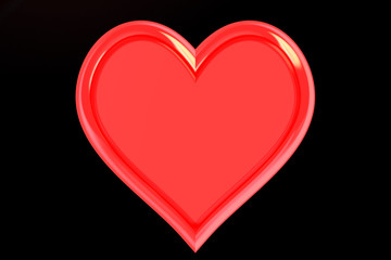 Poster - red heart isolated on black background