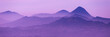 Leinwandbild Motiv Skyscape of cold purple mountains with mist and fog close to Quetzaltenango