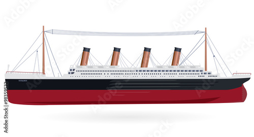 Valokuva  Titanic – legendary colossal boat – monumental big ship – symbol icon flatten is