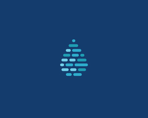 Abstract water drop vector logo design. Dynamic code sign. 