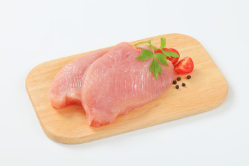 Sticker - Raw turkey breast steaks