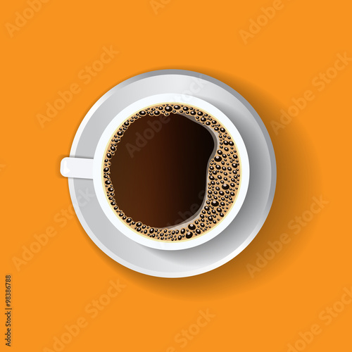 Coffee In A White Cup View From Above Overhead Perspective Straight Overhead Point Of View Menu Illustration Banner Flyer Buy This Stock Vector And Explore Similar Vectors At Adobe Stock