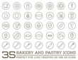 © ckybe - Set of Vector Bakery Pastry Elements and Bread Icons Illustration can be used as Logo or Icon in premium quality