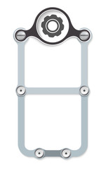 Poster - vector vertical frame with screws and cogwheel
