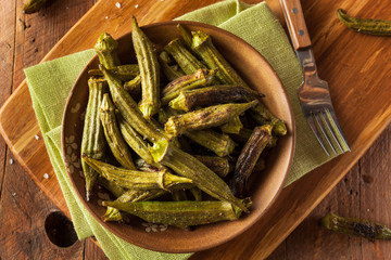 Green Organic Roasted Okra