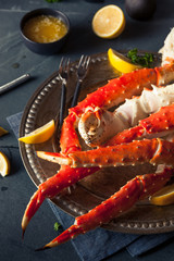 Canvas Print - Cooked Organic Alaskan King Crab Legs