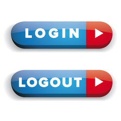 Poster - Login Logout button vector set