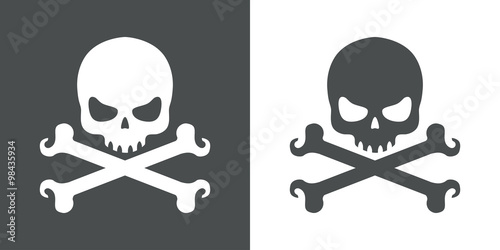 Cuadros en Lienzo Icono plano calavera y huesos #1