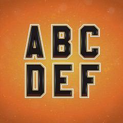 Poster - Sport Style Font from A to F. Vector Alphabet in College style