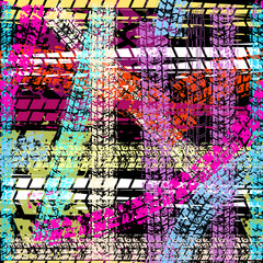 Poster - Grunge tracks pattern