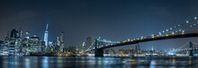 New York Cityscape Night View From Brooklyn