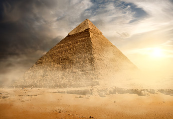 Wall Mural - Pyramid in sand dust