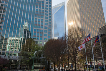 Wall Mural - Modern office towers in downtown Charlotte, North Carolina