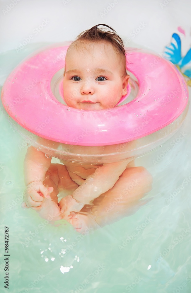 Otteroo Baby Float Infant Neck Swim Ring Baby Bath Inflatable Neck