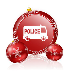 Poster - police christmas icon