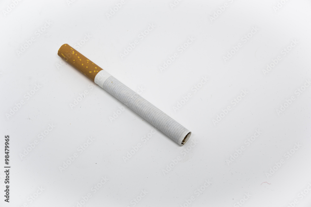 Single Unlit Cigarette Isolation Stock Photo