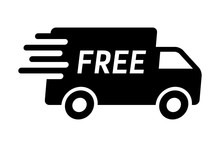 Fast & Free Shipping Delivery Truck Flat Icon For Apps And Websites