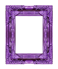 Wall Mural - Picture purple frame isolated on white background, clipping path