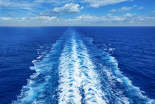 Ocean Wake From Cruise Ship