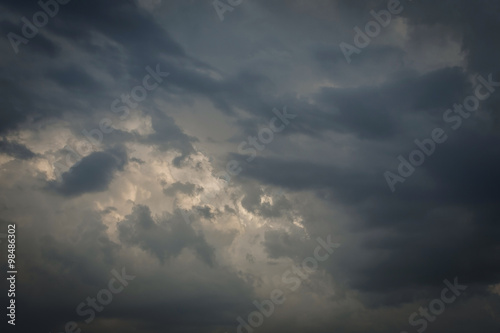 Fényképezés black cloudy on dark sky for weather background