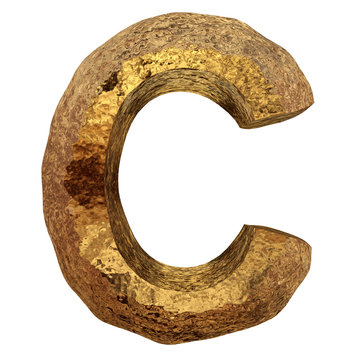 Yellow gold or golden fonts isoalted on white background