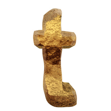 Yellow gold or golden fonts isoalted on white background
