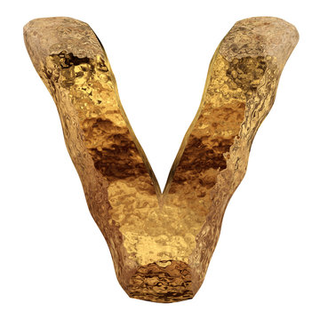 Yellow gold or golden fonts isoalted on white background
