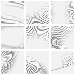 Poster - Set of striped abstract forms