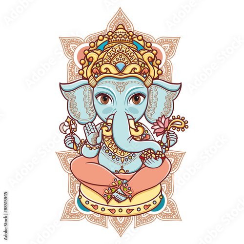 Hindu elephant God Lord Ganesh. Hinduism. Happy Ganesh Chaturthi