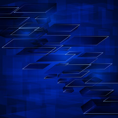 Wall Mural - tech dark background with blue glowing stripes. vector design