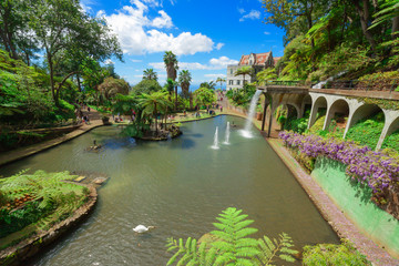 Fototapete - View of Monte Palace Tropical Garden. Funchal, Madeira Island, Portugal