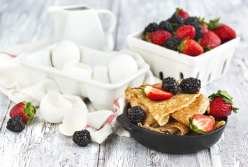 Sticker - Crepes with fresh raspberry