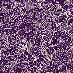 Poster - Seamless floral pattern