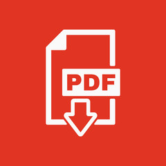 Poster - The PDF icon. File format symbol. Flat