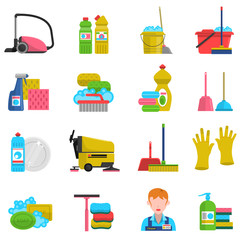 Sticker - Cleaning Icons Set 