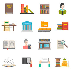 Canvas Print - Library icons set