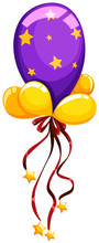 Purple Balloon With Red Ribbon