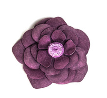 Purple Flower Leather On A White Background
