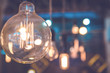 © slonme - luxury edison light bulb in coffee shop